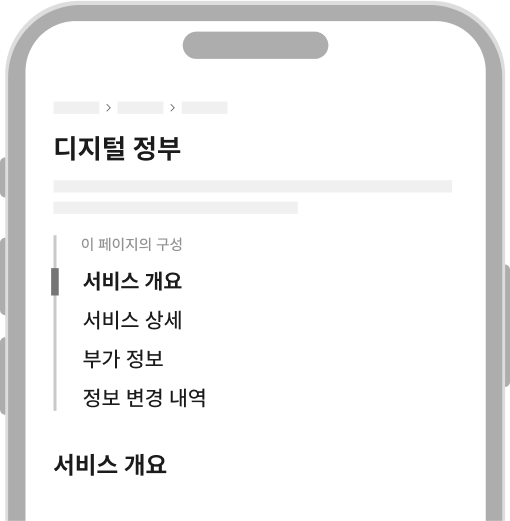 모바일에서 콘텐츠 내 탐색은 제목과 본문 사이에 배치한다 모범 사례 예시