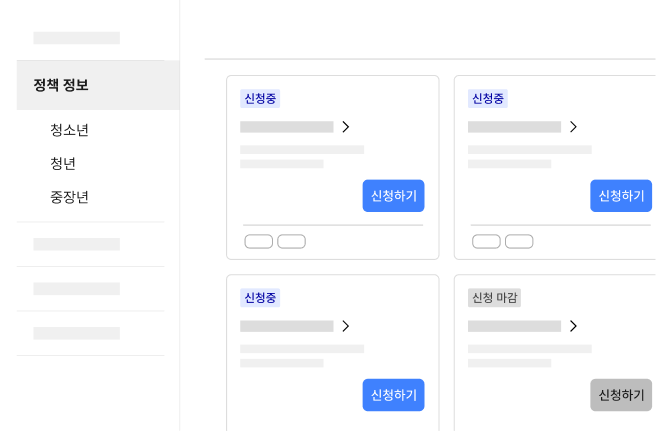 모든 정책을 하나의 목록에서 탐색할 수 있는 수단을 제공한다 피해야 할 사례 예시