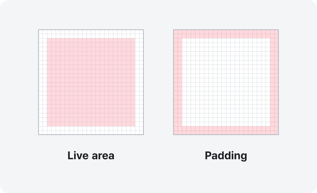 레이아웃 Live Area Padding 예시